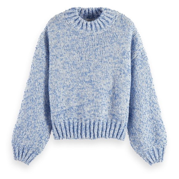 Scotch & Soda Blue Crew Neck Boucle Sweater MSRP $379 Size XS - Picture 2 of 7